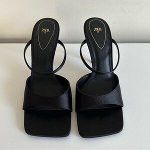 NWOT Zara Square Toe Mule Sandals
